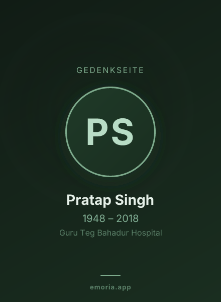 Gedenkportrait von Pratap Singh