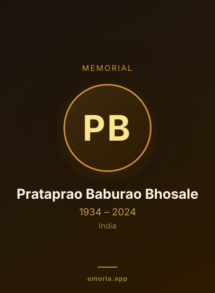Memorial portrait of Prataprao Baburao Bhosale