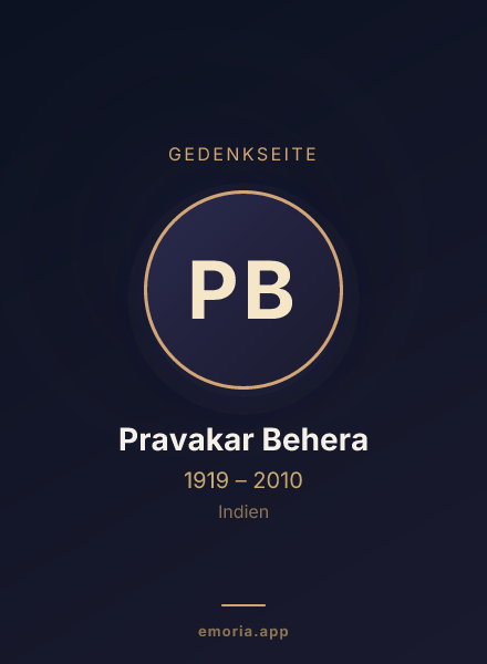 Gedenkportrait von Pravakar Behera