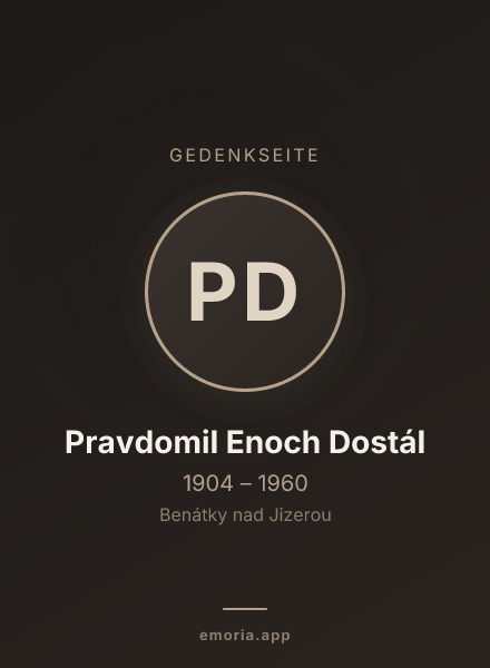 Gedenkportrait von Pravdomil Enoch Dostál