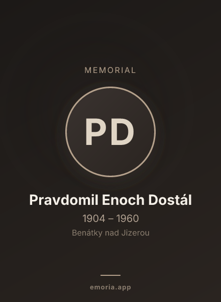 Memorial portrait of Pravdomil Enoch Dostál