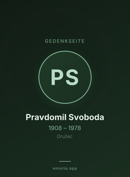 Gedenkportrait von Pravdomil Svoboda