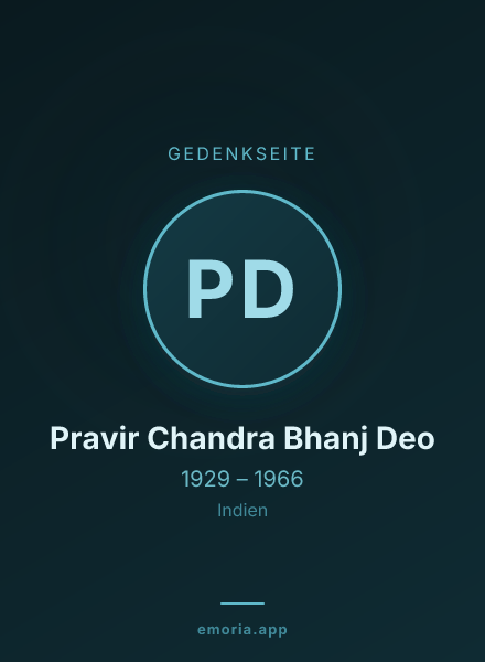 Gedenkportrait von Pravir Chandra Bhanj Deo