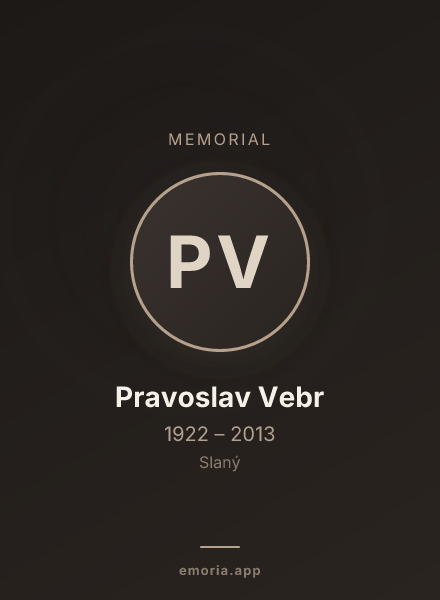 Memorial portrait of Pravoslav Vebr