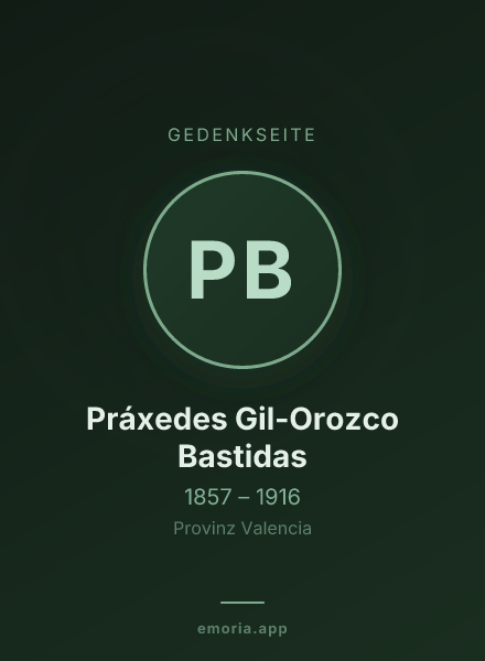 Gedenkportrait von Práxedes Gil-Orozco Bastidas