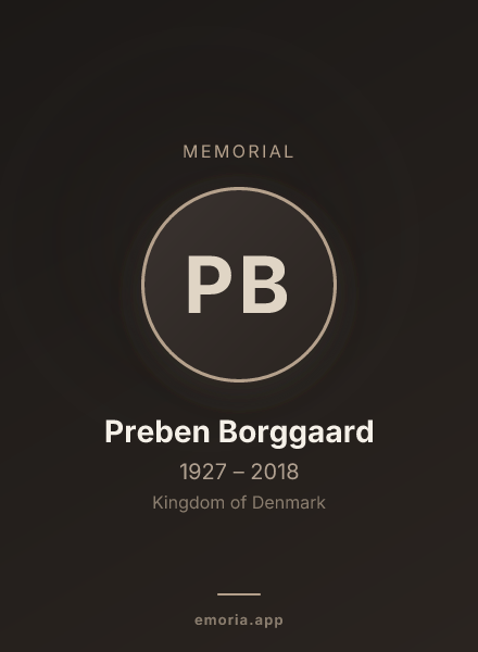 Memorial portrait of Preben Borggaard