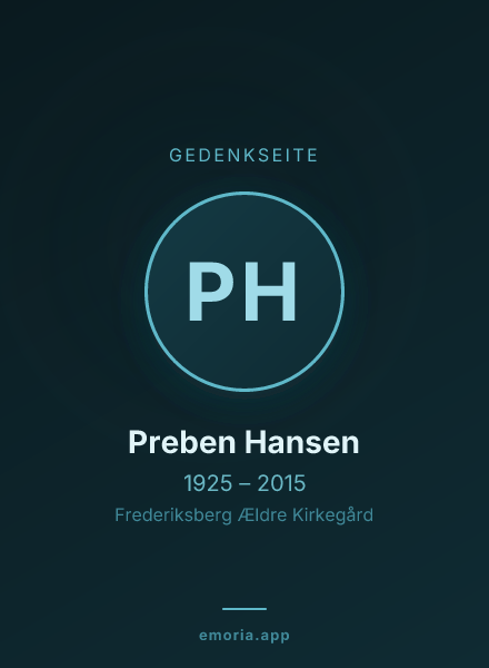 Gedenkportrait von Preben Hansen