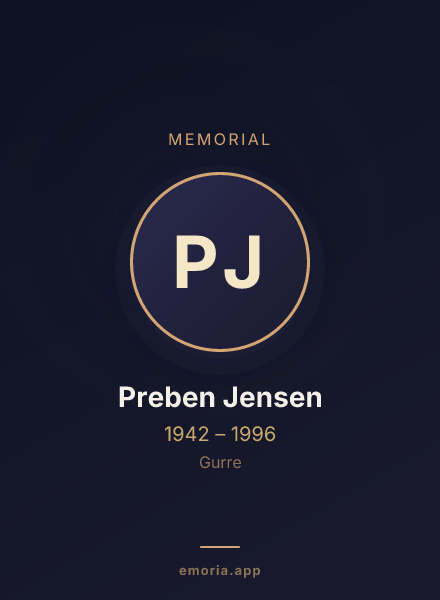 Memorial portrait of Preben Jensen
