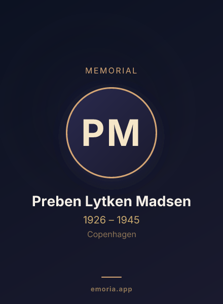 Memorial portrait of Preben Lytken Madsen
