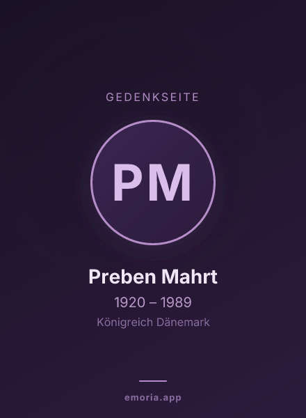 Gedenkportrait von Preben Mahrt