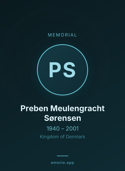 Memorial portrait of Preben Meulengracht Sørensen