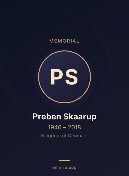 Memorial portrait of Preben Skaarup