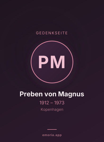 Gedenkportrait von Preben von Magnus