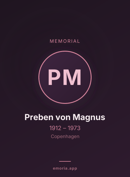 Memorial portrait of Preben von Magnus