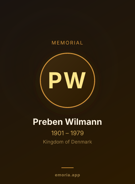 Memorial portrait of Preben Wilmann