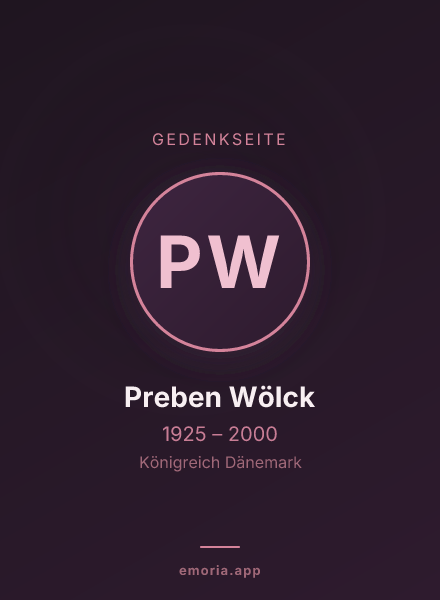 Gedenkportrait von Preben Wölck