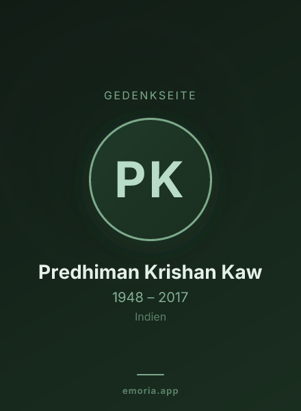 Gedenkportrait von Predhiman Krishan Kaw