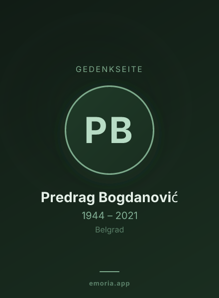 Gedenkportrait von Predrag Bogdanović