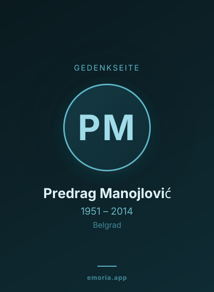 Gedenkportrait von Predrag Manojlović