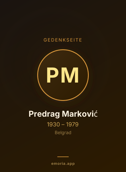 Gedenkportrait von Predrag Marković