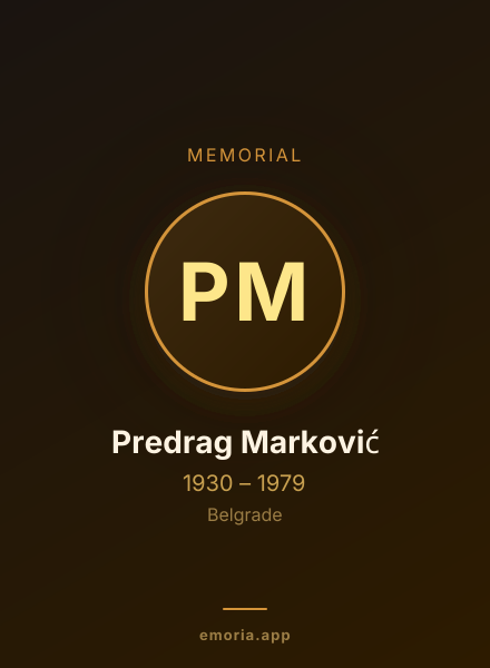 Memorial portrait of Predrag Marković