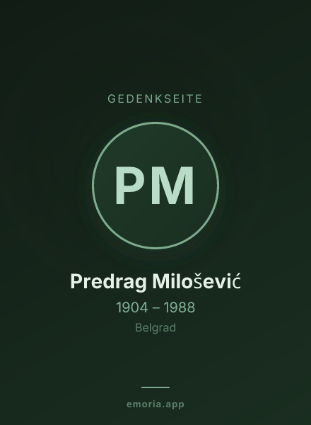 Gedenkportrait von Predrag Milošević