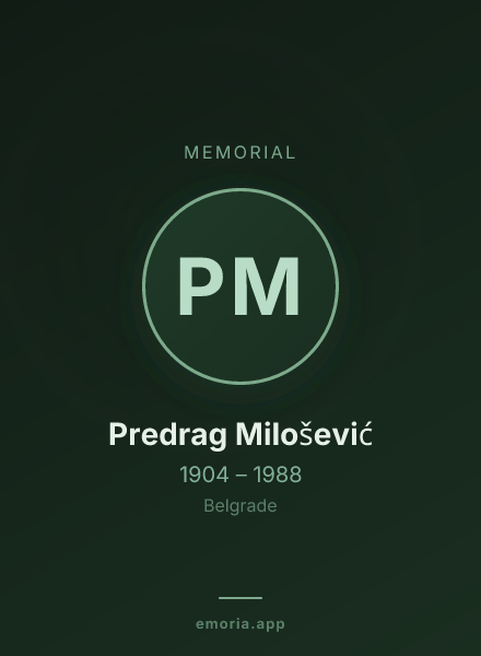 Memorial portrait of Predrag Milošević
