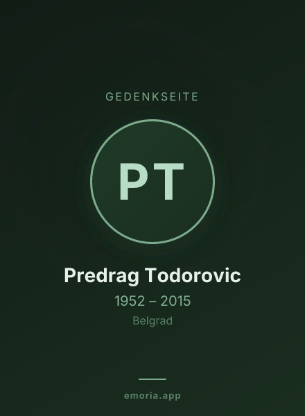 Gedenkportrait von Predrag Todorovic