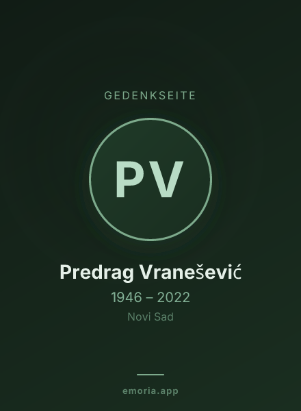 Gedenkportrait von Predrag Vranešević