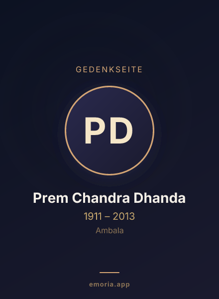 Gedenkportrait von Prem Chandra Dhanda
