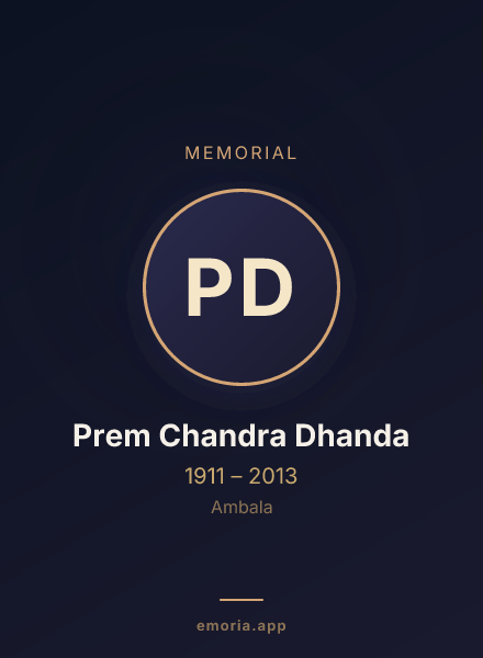 Memorial portrait of Prem Chandra Dhanda