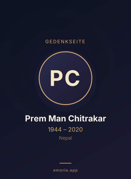 Gedenkportrait von Prem Man Chitrakar