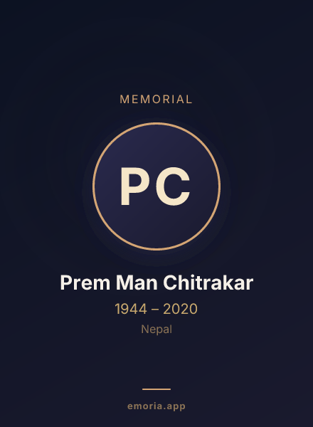 Memorial portrait of Prem Man Chitrakar