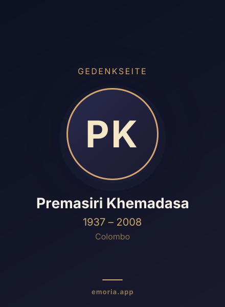 Gedenkportrait von Premasiri Khemadasa