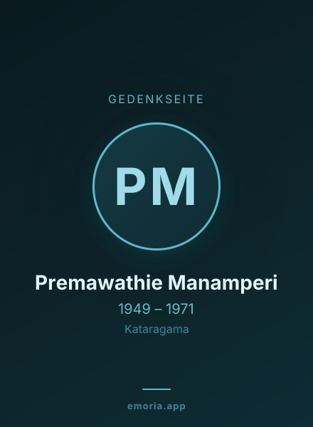 Gedenkportrait von Premawathie Manamperi