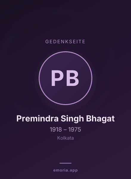 Gedenkportrait von Premindra Singh Bhagat