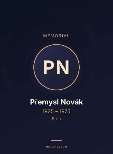 Memorial portrait of Přemysl Novák