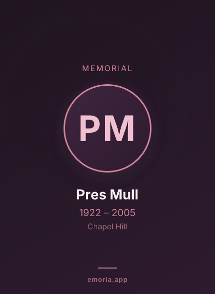 Memorial portrait of Pres Mull