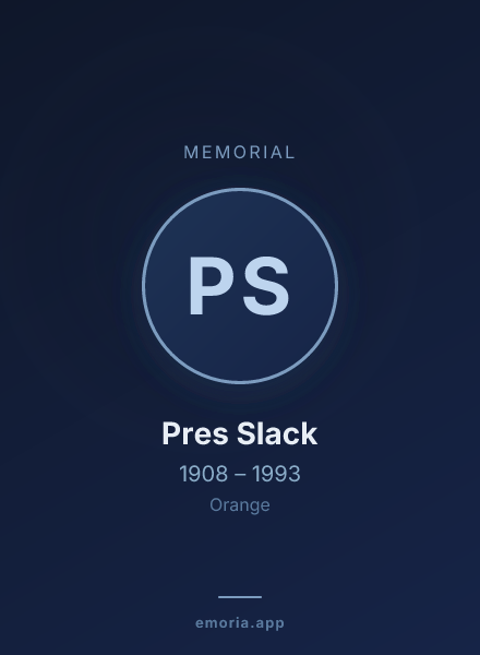 Memorial portrait of Pres Slack