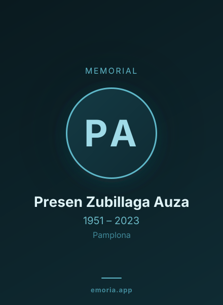 Memorial portrait of Presen Zubillaga Auza
