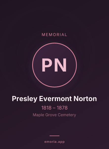 Memorial portrait of Presley Evermont Norton