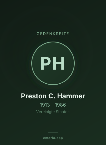 Gedenkportrait von Preston C. Hammer
