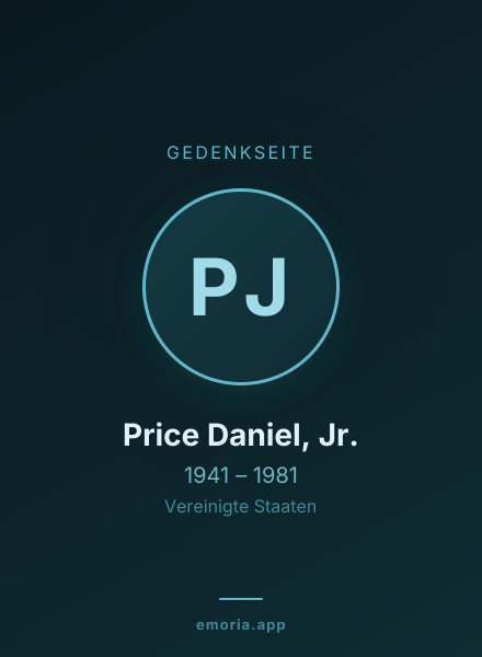Gedenkportrait von Price Daniel, Jr.