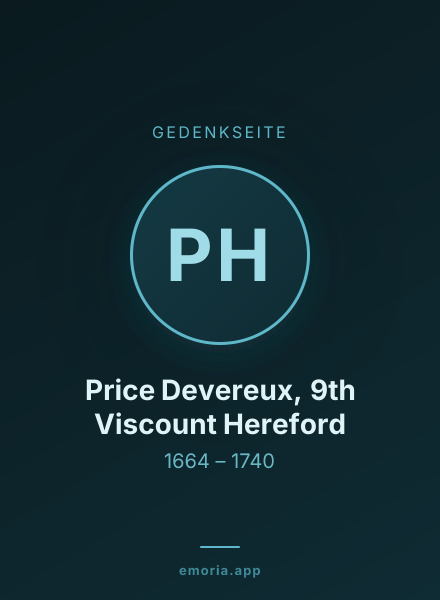Gedenkportrait von Price Devereux, 9th Viscount Hereford