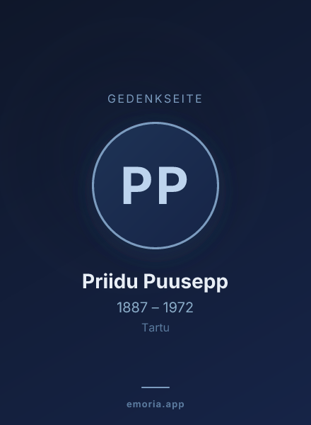 Gedenkportrait von Priidu Puusepp