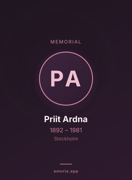 Memorial portrait of Priit Ardna