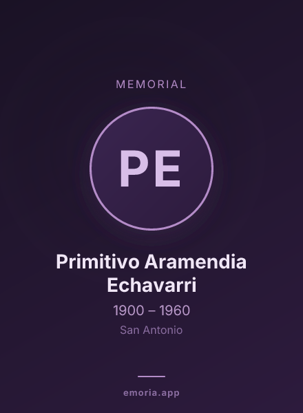 Memorial portrait of Primitivo Aramendia Echavarri
