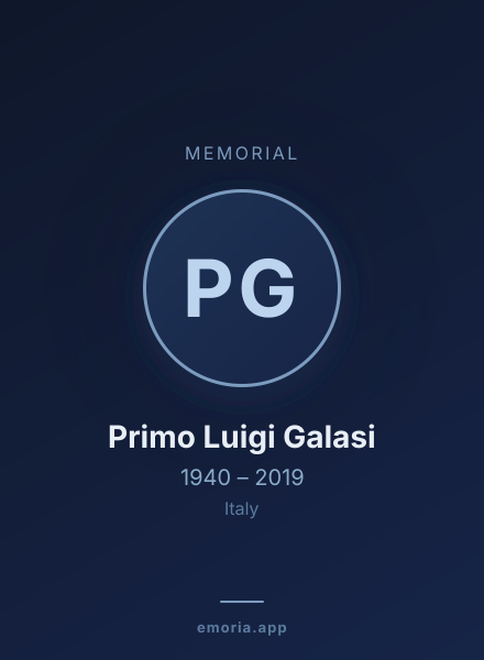 Memorial portrait of Primo Luigi Galasi