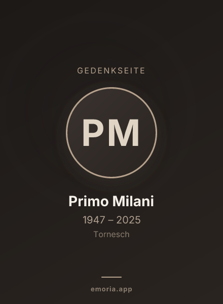 Gedenkportrait von Primo Milani