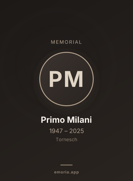 Memorial portrait of Primo Milani